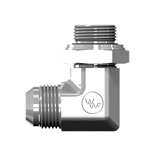 World Wide Fittings Male JIC to Male British Standard Pipe Parallel 90 Degree Elbow 7202X05X04 - main